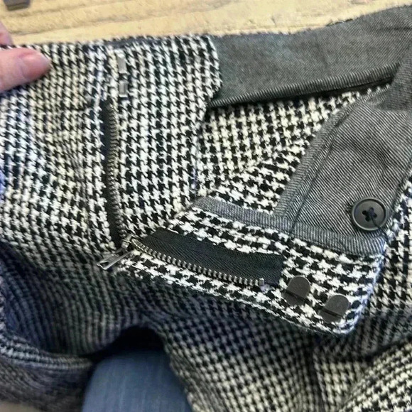 Free People Cotton Tweed  high waisted Pants with fringe on bottom Size 2 - Picture 7 of 9